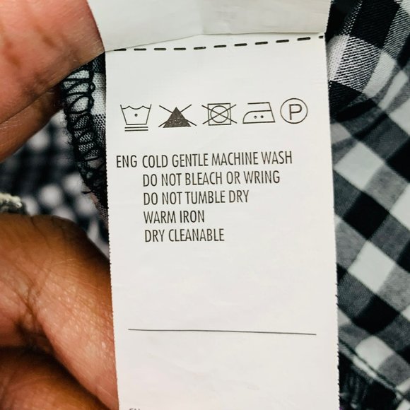 🟣 COTTON-ON Womens Size Extra Small Black White Gingham Off The Shoulder Blouse - Picture 2 of 5